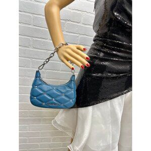 Michael Kors Cora Extra-Small Quilted Shoulder Bag Teal